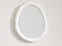 White Rosie Organic Round Mirror