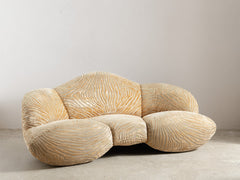 1980s Italian Mumbai Zebra Print Sofa by Bretz