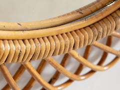 Vintage Rattan Mirror, Round