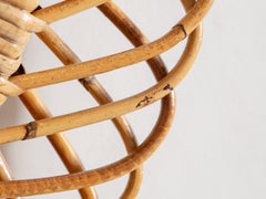 Vintage Rattan Mirror, Round