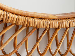 Vintage Rattan Mirror, Oval