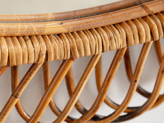 Vintage Rattan Mirror, Oval