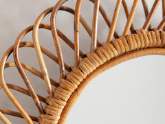 Vintage Rattan Mirror, Oval