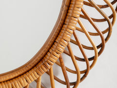 Vintage Rattan Mirror, Oval
