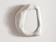 Biomorphic Ceramic Mirror by Dovkola - White