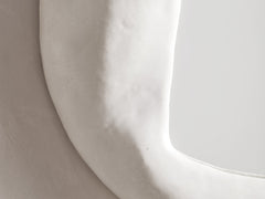 Biomorphic Ceramic Mirror by Dovkola - White