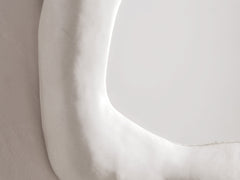 Biomorphic Ceramic Mirror by Dovkola - White