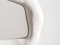 Biomorphic Ceramic Mirror by Dovkola - White