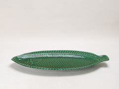 Green Glazed Ceramic Fish Platter