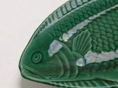 Green Glazed Ceramic Fish Platter