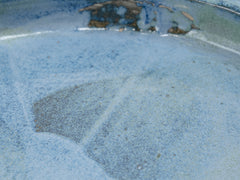 Vintage Blue Ceramic Platter with Fish Handles