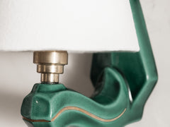 Art Deco Single Arm Green Ceramic Wall Light