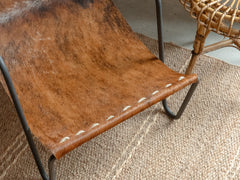 1980s French Cowhide Lounge Chair