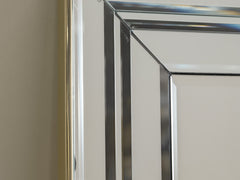 1970s Large Italian Bevelled Glass Wall Mirror