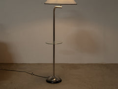 1930s Art Deco Chrome & Mirrored Glass Floor Lamp