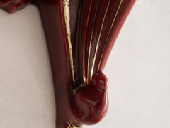 Art Noveaux Burgundy Ceramic Wall Light