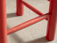 Red Wooden Rush Dining Chair