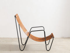 1980s French Cowhide Lounge Chair