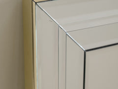 1970s Large Italian Bevelled Glass Wall Mirror