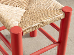 Red Wooden Rush Dining Chair