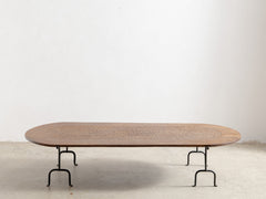 1950s French Brutalist Oak Coffee Table