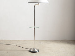 1930s Art Deco Chrome & Mirrored Glass Floor Lamp