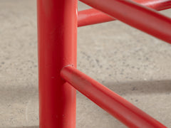 Red Wooden Rush Dining Chair