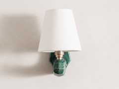 Art Deco Single Arm Green Ceramic Wall Light