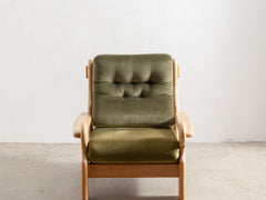 1970s Brutalist Oak Lounge Chair