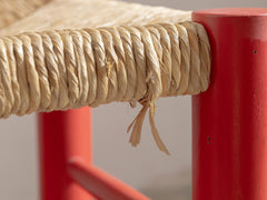 Red Wooden Rush Dining Chair