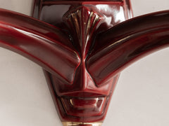 Art Deco Garnet Candelabra Ceramic Wall Light