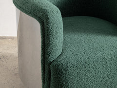 1980s Italian Metal Upholstered Swivel Armchair