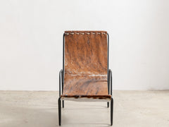 1980s French Cowhide Lounge Chair