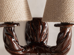 Art Deco Twisted Brown Ceramic Wall Light