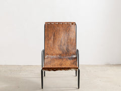 1980s French Cowhide Lounge Chair