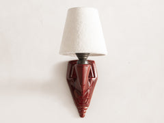 Art Deco Garnet Ceramic Single Wall Light