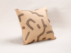Square Cushion in Vintage African Kuba Fabric