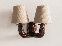 Art Deco Twisted Brown Ceramic Wall Light