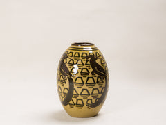 1930s Art Deco Ceramic Vase with Bird Motif