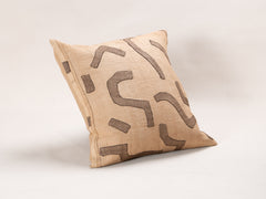 Square Cushion in Vintage African Kuba Fabric