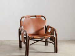 Tito Agnoli Cane & Leather Sling Armchair