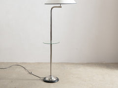 1930s Art Deco Chrome & Mirrored Glass Floor Lamp