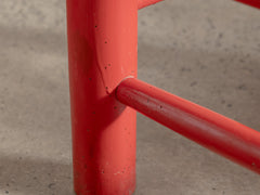 Red Wooden Rush Dining Chair