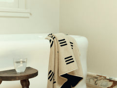 Claremont Bath Towel in Sand & Noir