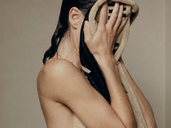 Claremont Bath Towel in Sand & Noir