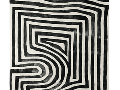 Psychedelic Labyrinth Charcoal Dip Dye Rug