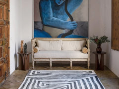 Psychedelic Labyrinth Charcoal Dip Dye Rug