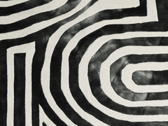 Psychedelic Labyrinth Charcoal Dip Dye Rug