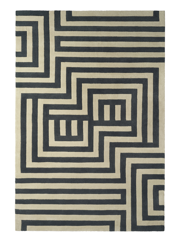 Wool Labyrinth Rug, Grey