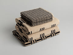 Claremont Bath Towel in Sand & Noir